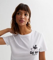 New Look White Cat Mum Logo T-Shirt